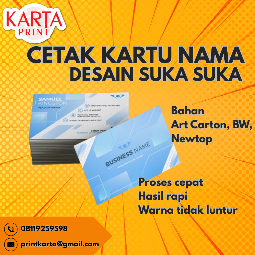 

CETAK KARTU NAMA (ISI 100 PCS FREE BOX)