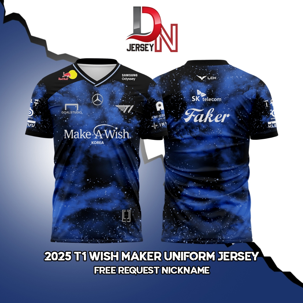 JERSEY Baju Kaos T1 Wish Maker Uniform 2025 New LOL ( free custom nickname)