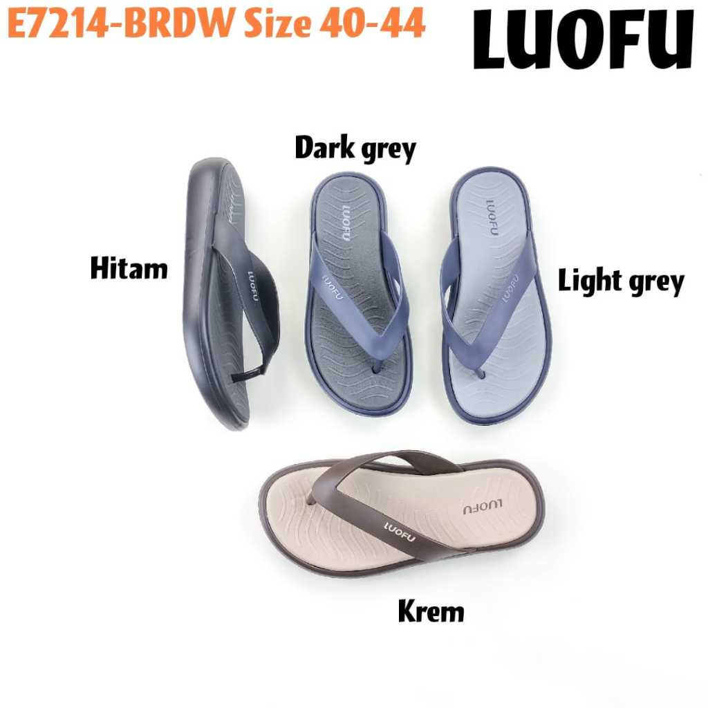 E7214-BRDW LUOFU ORIGINAL Sandal karet empuk murah jepit cowok sendal pria import