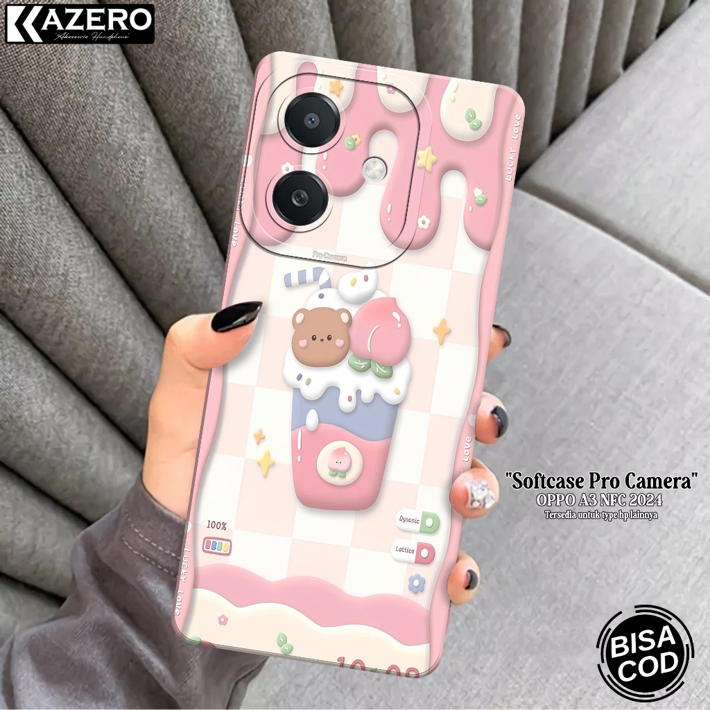 KAZERO Softcase OPPO A3 NFC 2024 Fashion Case Kartun Case OPPO A3 NFC 2024 Silikon Pro Camera Kesing