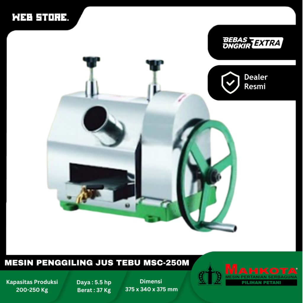 Mesin Gilingan Pemeras Tebu Manual Press Sugar Cane MSC-250M Mahkota