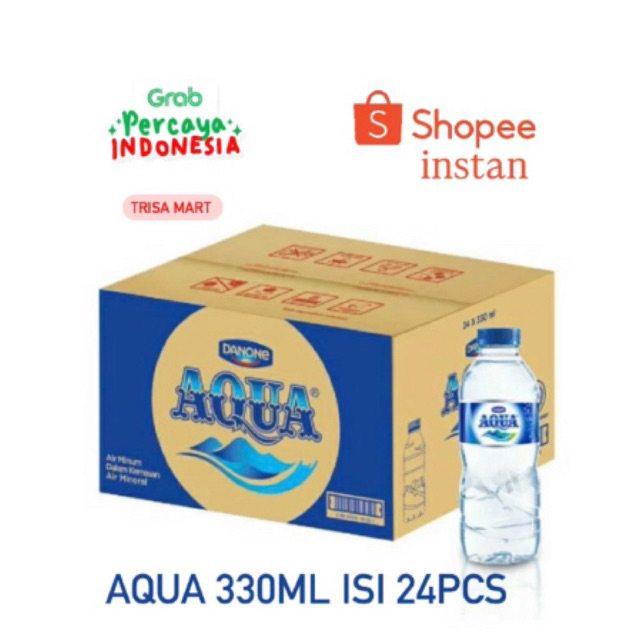

Aqua botol kecil air mineral 330ml isi 24pcs