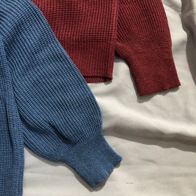 MANJA CROP CARDIGAN RAJUT ATASAN WANITA TEBAL