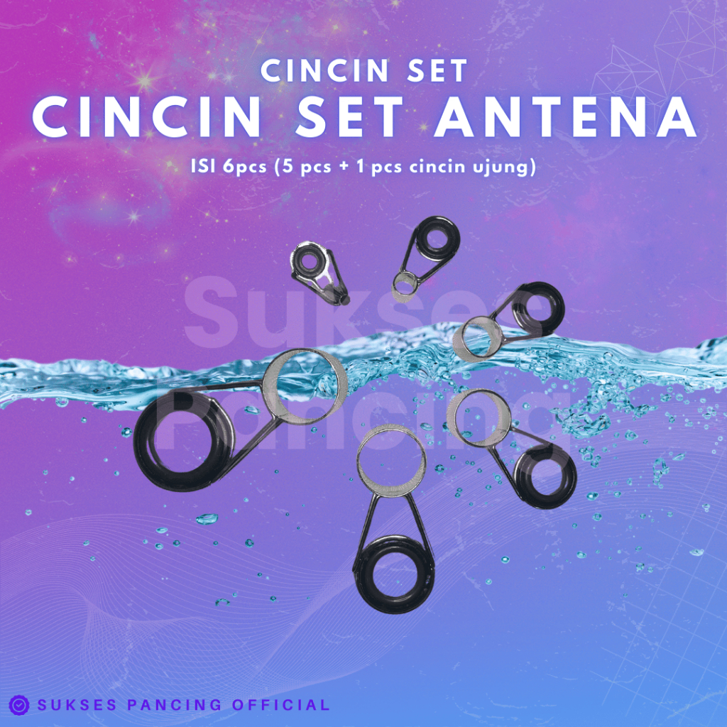 Cincin Set Antena Kolong Pancing isi 6 Pcs (5 pcs + 1 pcs cincin ujung)