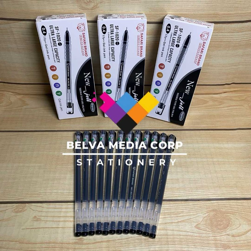 

ECER ( 1 PCS ) Pulpen GEL SAFARI BRAND/ NEW-Jell 0.4 mm/SF-1020 Black