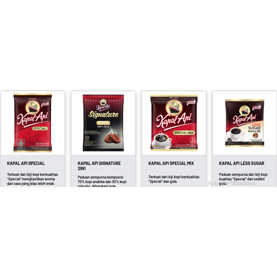 

Kopi Kapal Api Varian Rasa dan Ukuran