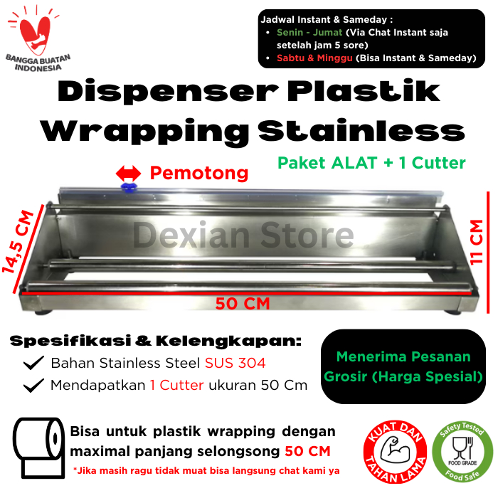 Alat pemotong plastik wrap (Dispenser plastik wrap)