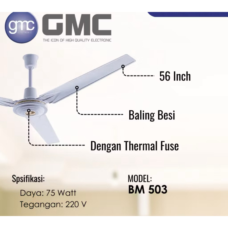 Ceilingfan kipas angin gantung kipas angin dinding kipas angin gmc Besi Mesin Putih Baling