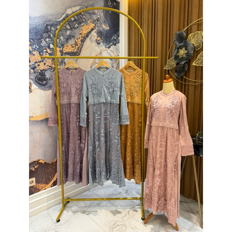 Gamis Tile 338 / Gamis Busui / XL dan XXL / Gamis Premium / Gamis Cantik / Tile Brokat