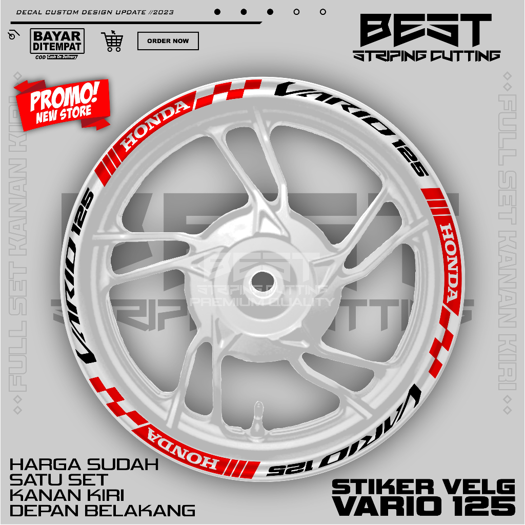 Stiker Velg Vario 125 Cutting Stiker Pelek Velek Variasi List Velg kode 02vh