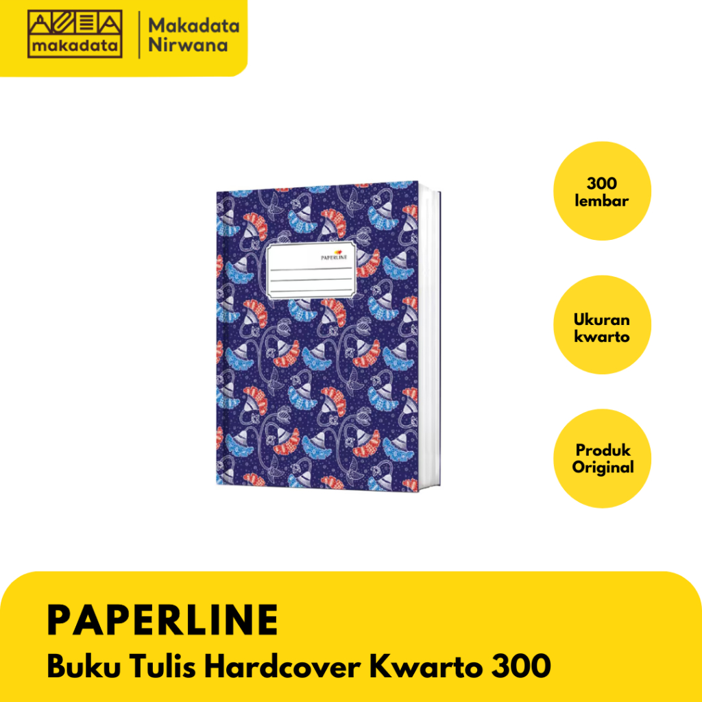 

BUKU TULIS KWARTO / QUARTO HARDCOVER ISI 300 LEMBAR PAPERLINE MURAH