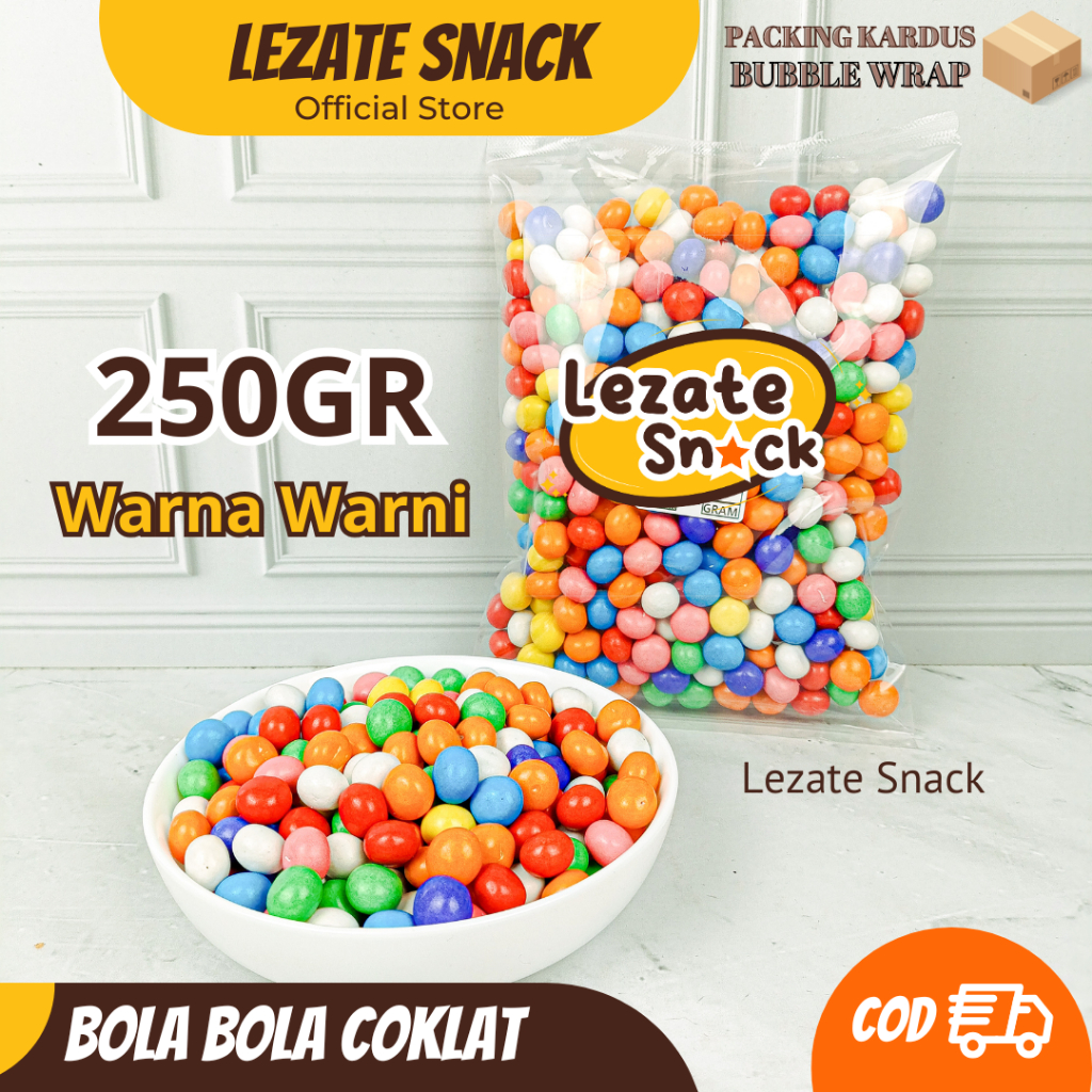 

Biskuit Bola Bola Coklat 250GR Kiloan Murah Manis Enak / Roti Bola Cokelat Warna Warni Pelangi Permen Roti Kue Coklat Bobo LEZATE SNACK