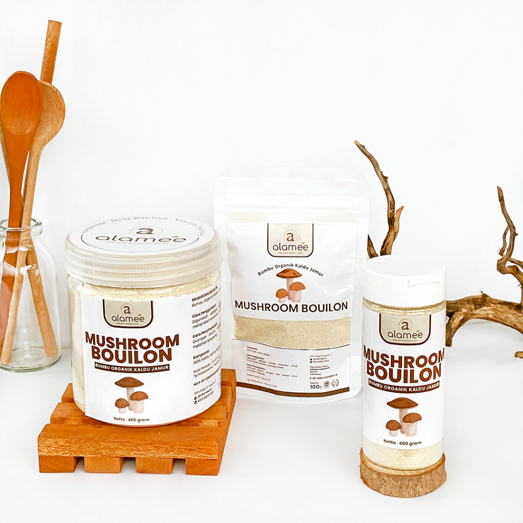 

ALAMEE Kaldu Jamur Bubuk NON MSG Bumbu Dapur Organik Praktis Mushroom Powder Bouilon Penyedap Rasa