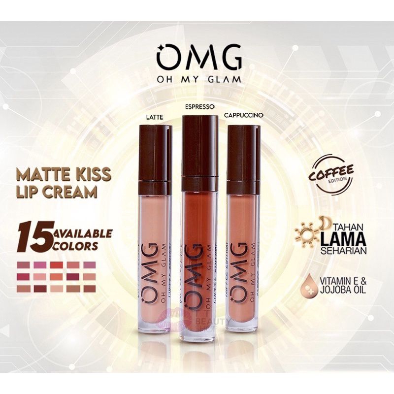 [New Shade sd 30] OMG Oh My Glam Matte Kiss Lip CreamLipstik Lipstick Lipcream OMG Love Edition OMG
