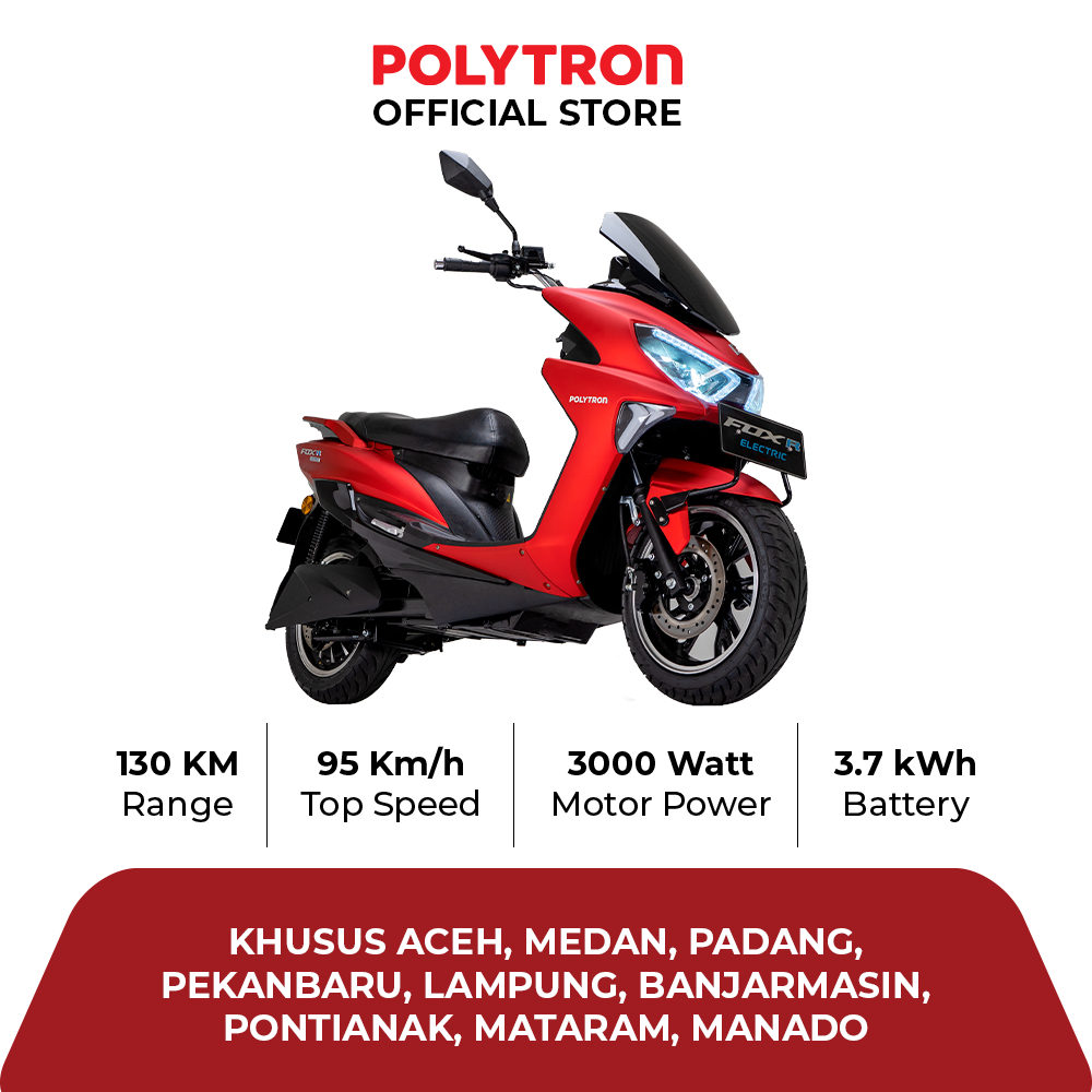 POLYTRON Fox R Electric Sepeda Motor Listrik - OTR  Aceh, Medan, Padang, Pekanbaru,Palembang, Lampun