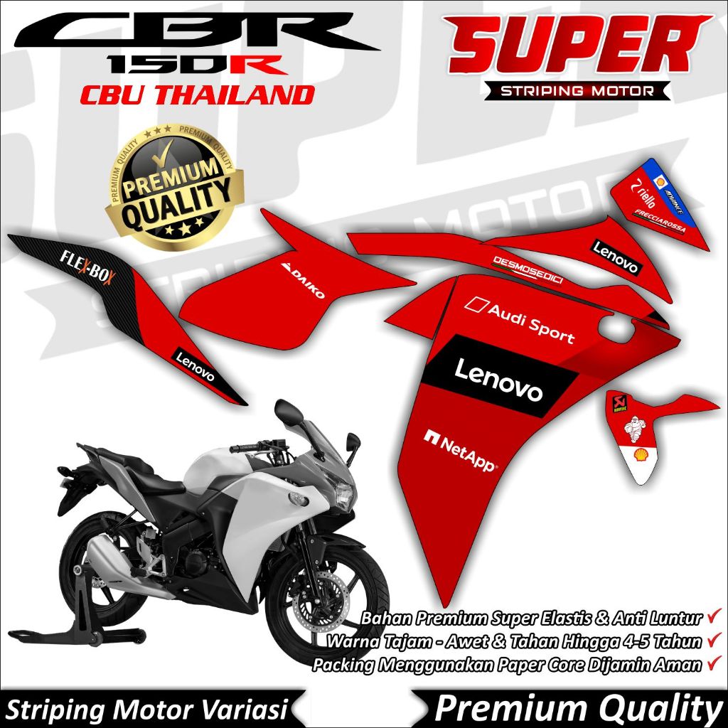 Stiker CBR 150r K45 Thailand Anti Luntur keren Striping CBR CBU Thailand Striping Honda CBR K45 Thai