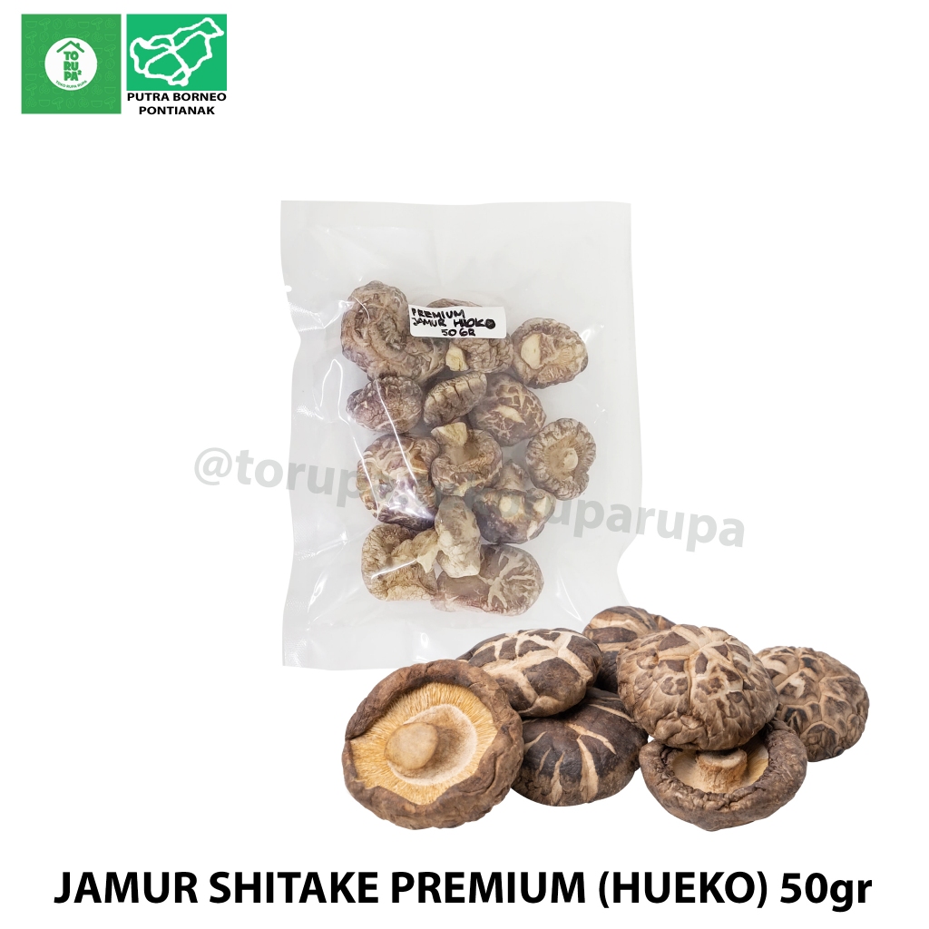 

[PREMIUM] Torupa Jamur Shitake Kering 50 gr / Jamur Hioko Kering / Dried Mushroom Sitake Shiitake