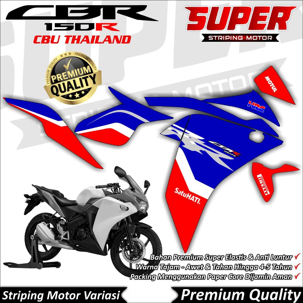 Stiker CBR 150r K45 Thailand Anti Luntur keren Striping CBR CBU Thailand Striping Honda CBR K45 Thai