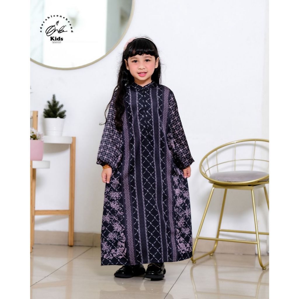Dress gamis muslim anak wanita bahan silk premium usia 1-12 tahun berbagai ukuran Onebrand