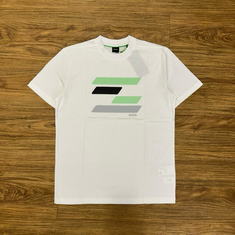 hugo boss cotton jersey t shirt with flag inspired artwork white original