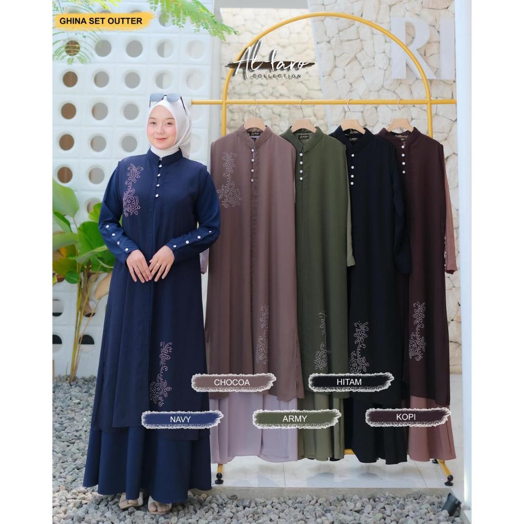 GHINA SET OUTER CERUTY BABYDOLL ORI ALFARO DRESS TWISCONE TERBARU FASHION KEKINIAN
