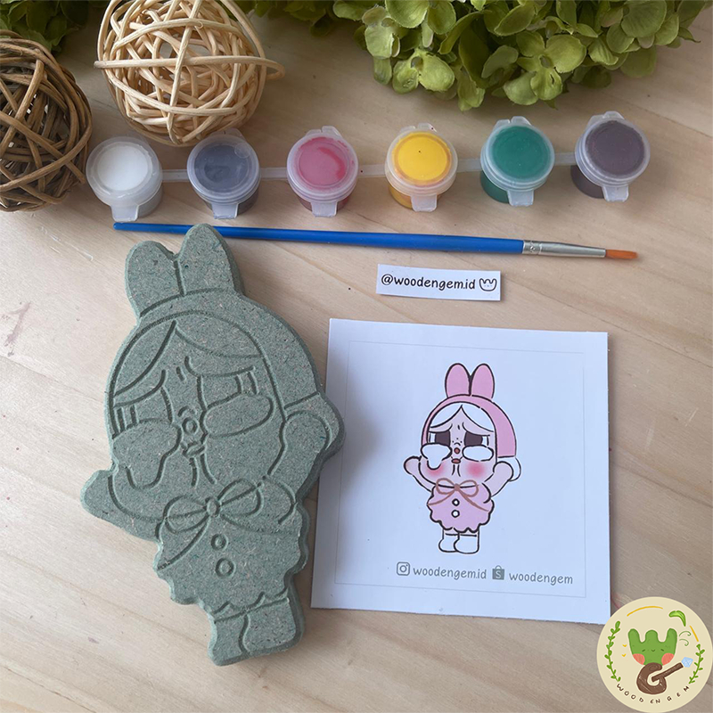 

WOODENGEM DIY Wood Character Painting Mewarnai Melukis Mainan Edukatif Anak Hampers Souvenir Kayu Karakter Crybaby Popmart | Size S