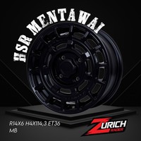 Velg Mobil Ring 14 Hsr Mentawai Pelek Rally Untuk Kijang Xenia Avanza Panther Pcd 4x114,3
