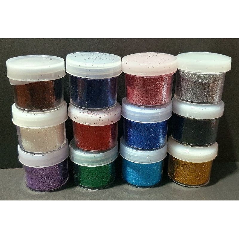 

Glitter Powder Bubuk (SET) Glitter 12 Warna (isi : @5gr x 12pcs)