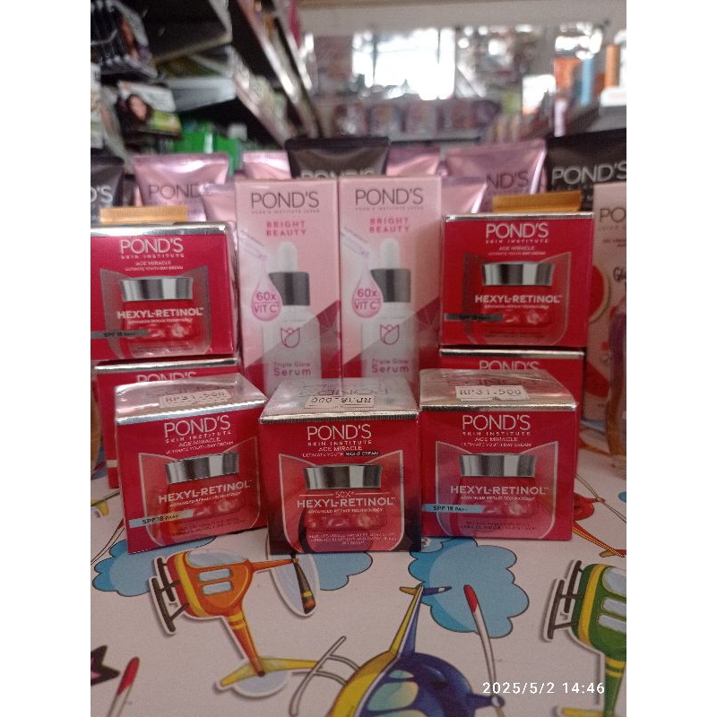 PONDS HEXYL RETINOL CREAM SIANG DAN MALAM // DAPAT MEMBERIKAN HASIL YANG TERLIHAT MULAI DARI 3 HARI 