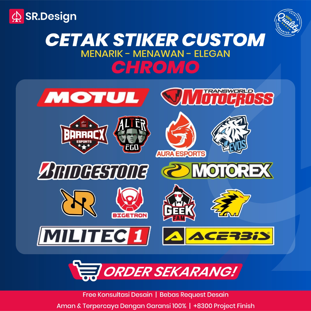 

STIKER CUSTOM / CHROMO / KISS CUT / DIGITAL PRINT A3+ STIKER