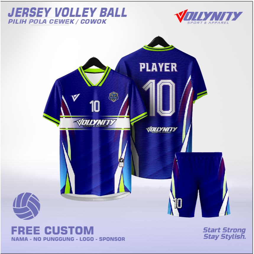 Vollynity  JERSEY VOLLY Premium COWOK CEWEK / jersy voli set printing celana lotto, custom nameset m