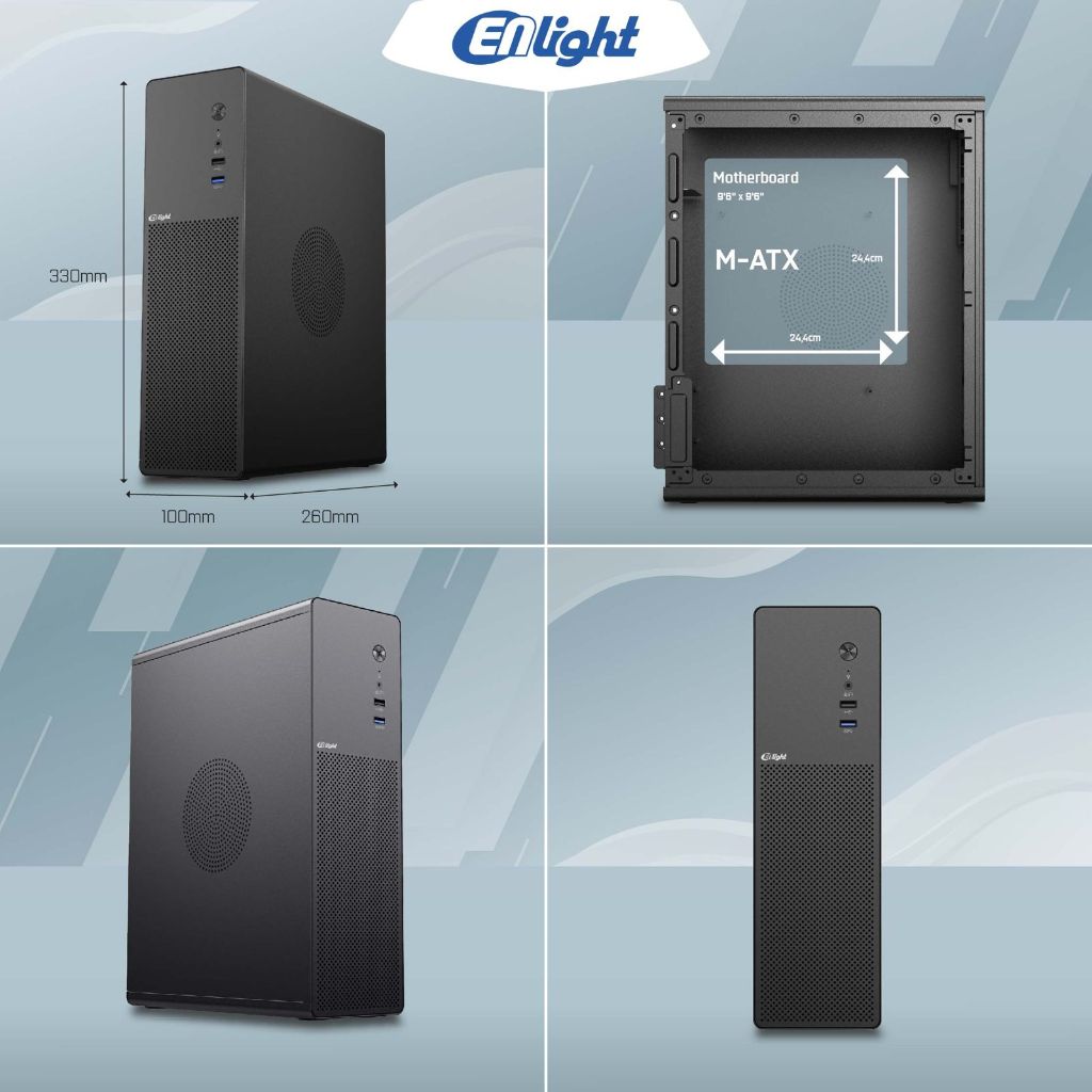 Casing Enliht EN130 + PSU 300 / Casing Mini ITX Enlight EN-130