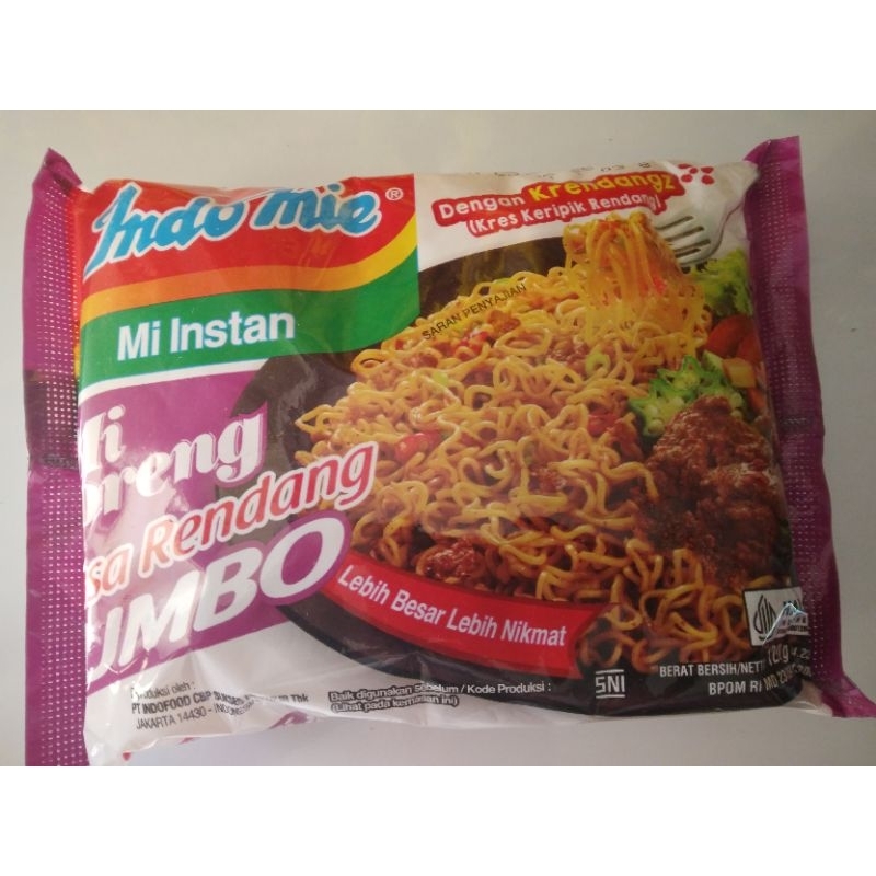 

Indomie Goreng Rasa Rendang Jumbo Kemasan 120 Gram
