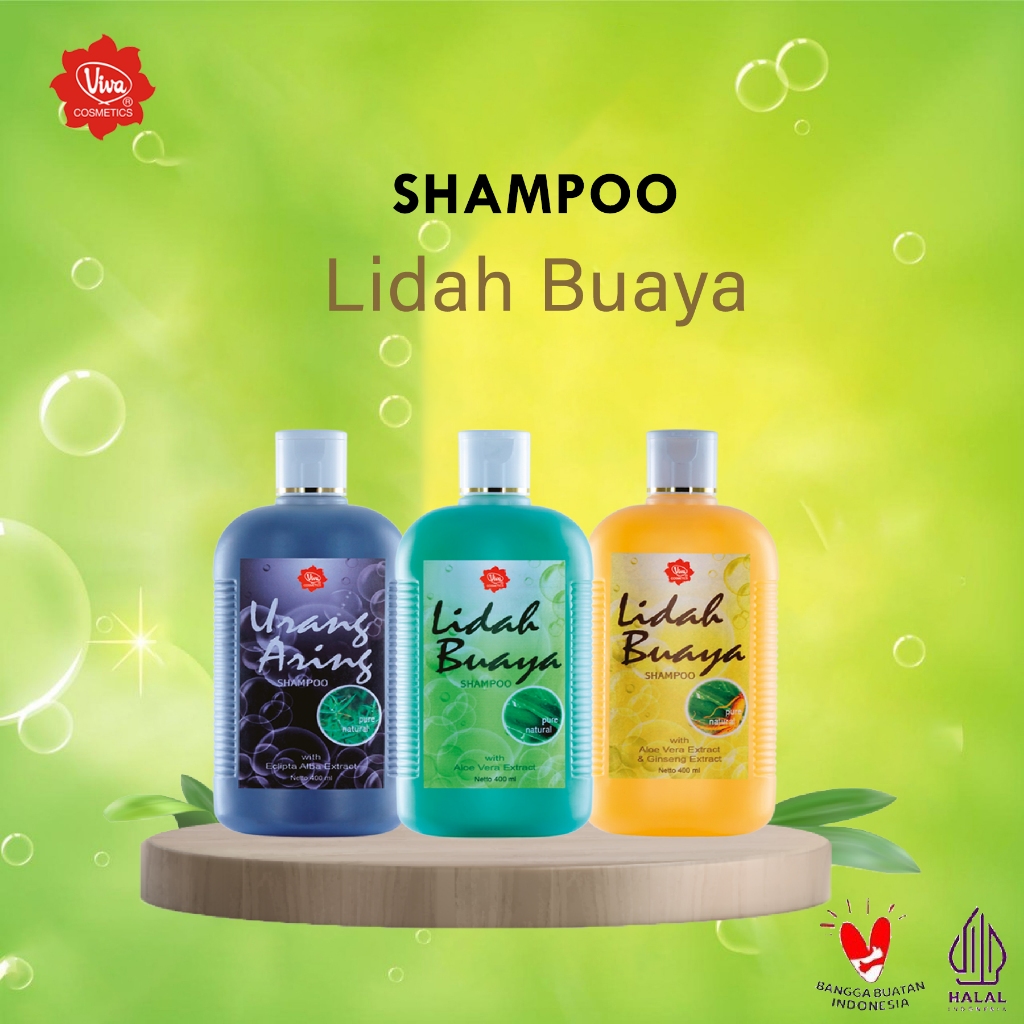 Viva Shampoo All Variant | Urang Aring | Lidah Buaya | Lidah Buaya with Ginseng - 400ml / Natur Sepa