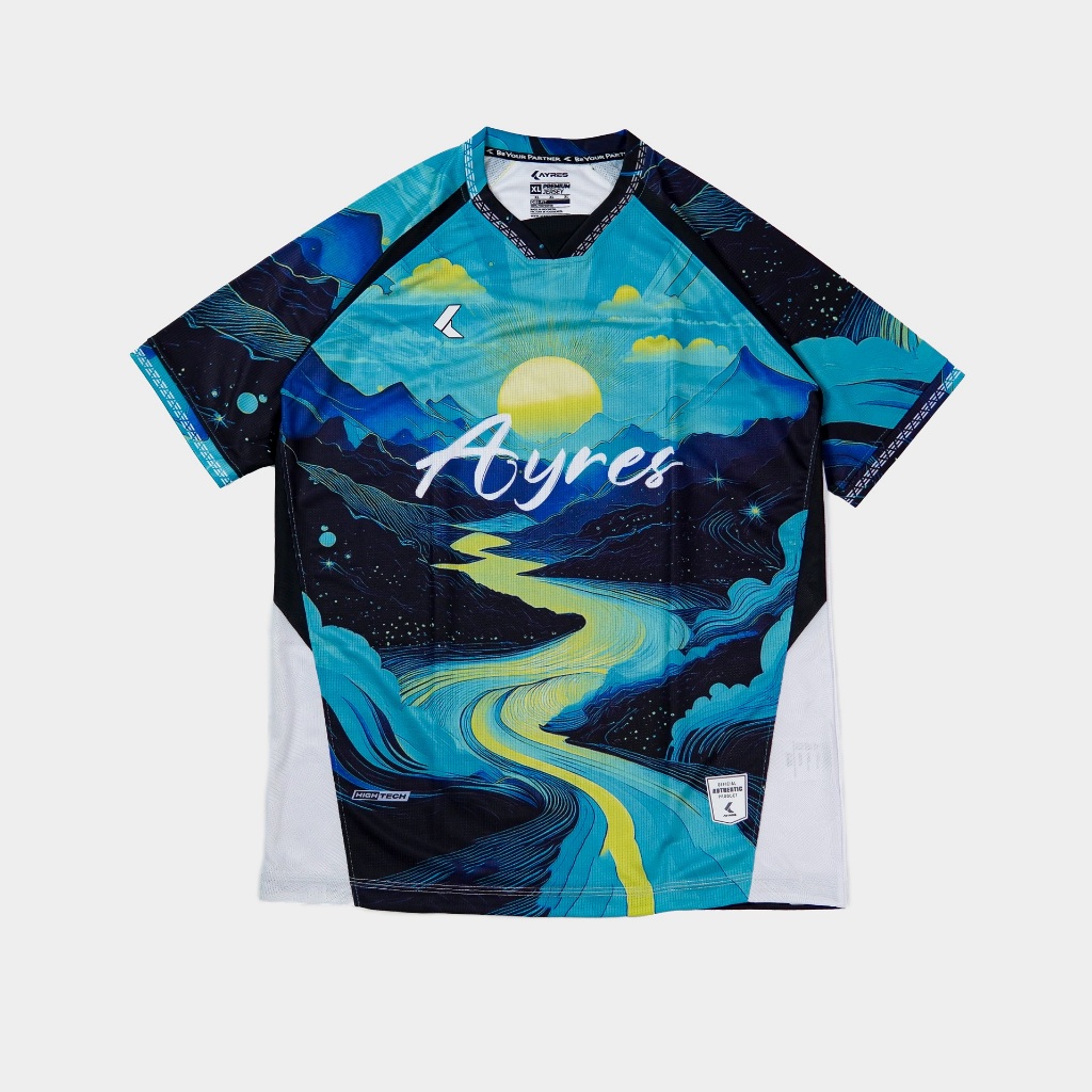 Jersey Teamwear Biru Tosca Pemandangan Premium Fullprint Murah Drifit