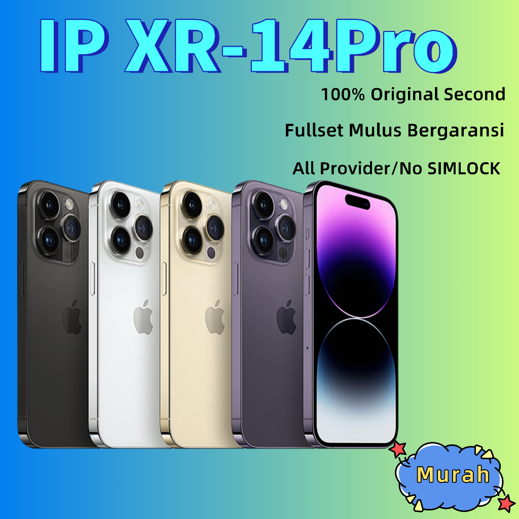 iphone 14 pro second 64GB 128GB 256GB hp ip 14 pro SECOND Original fullset / ip XR Ganti housing