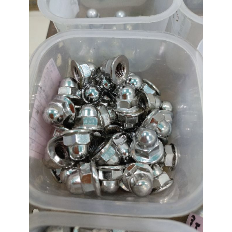 Mur topi chrome untuk baut 10-12-14 panjang pendek mur motor topi  M6-M7-M8-M10 / mur topi Panjang u