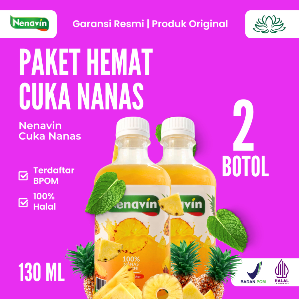 

NENAVIN 2 Botol Cuka Nanas Organik 100% Original