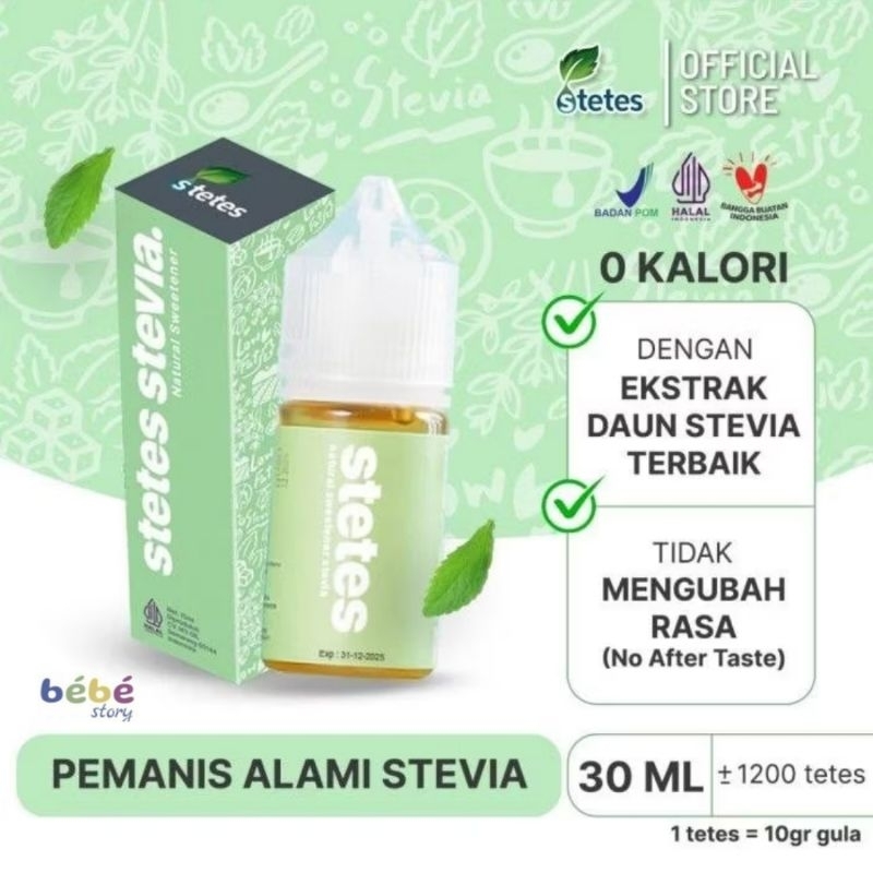 

STETES STEVIA CAIR TETES / PEMANIS ALAMI 0 KALORI NATURAL SWEETENER