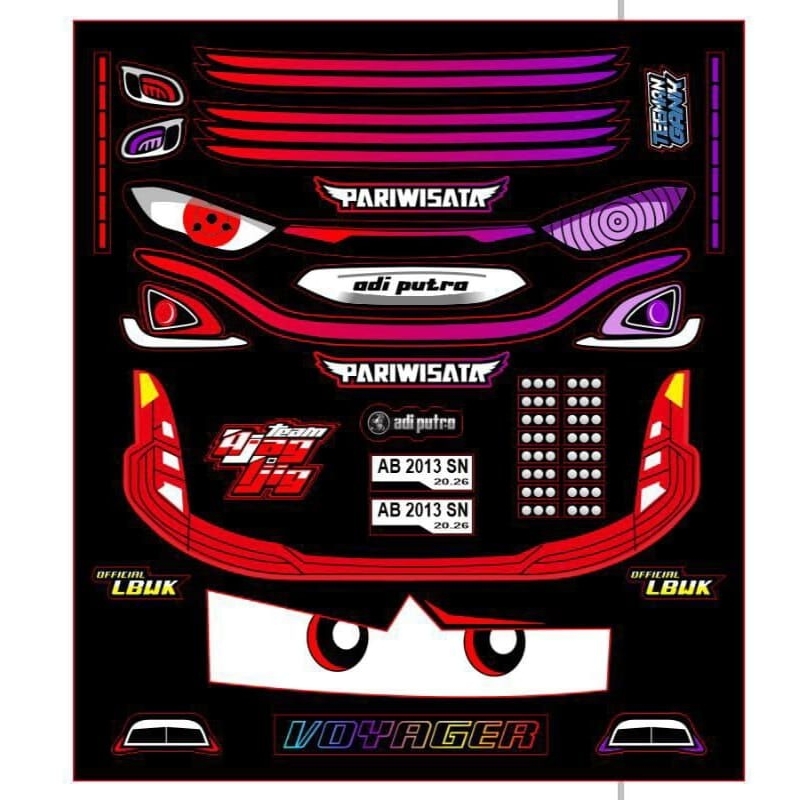 stiker lampu RGB jetbus3 ada 2 versi buat miniatur bus plastik