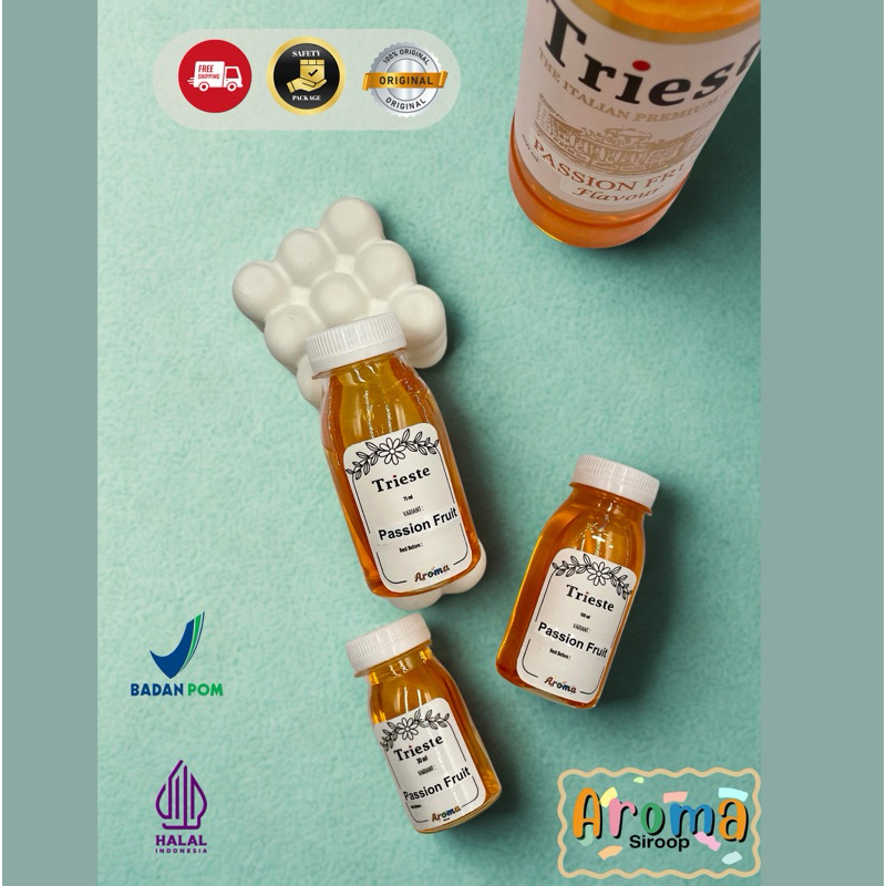 

Trieste Syrup - REPACK Sirup Trieste Passion fruit Markisa (100 ml - 75 ml - 30 ml) Asli 100% ORIGINAL