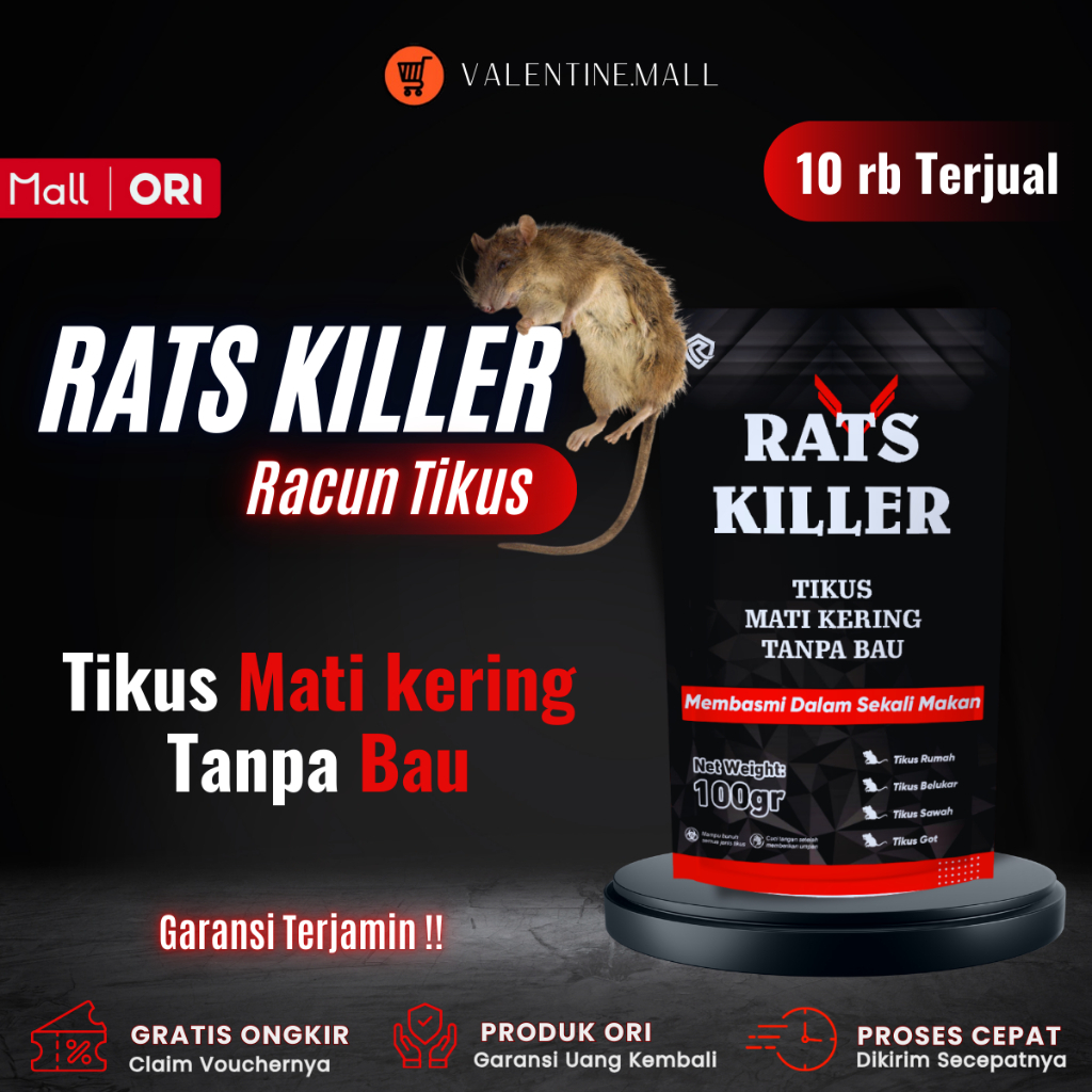 RatKiller Rat Killer Racun Tikus Mati Kering Tanpa Bau / Umpan Pembasmi Tikus