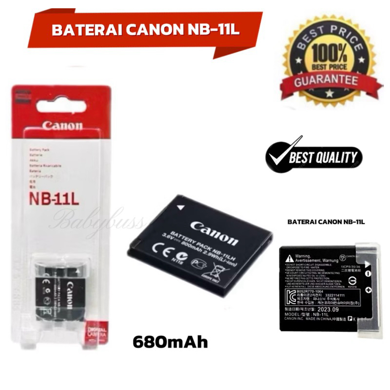 Baterai Canon NB -11L Canon PowerShot A2300 IS, A2400 IS, A2500, A2600, A3400 IS, A3500 IS, A4000, s
