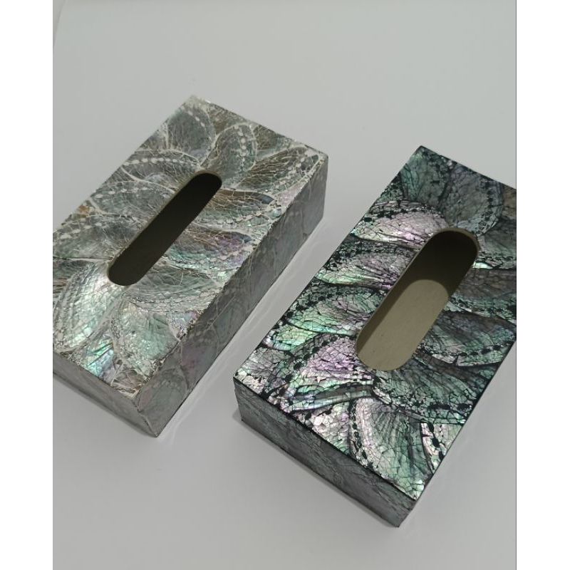 Box tissue unik dari kulit kerang abalone (kotak panjang)