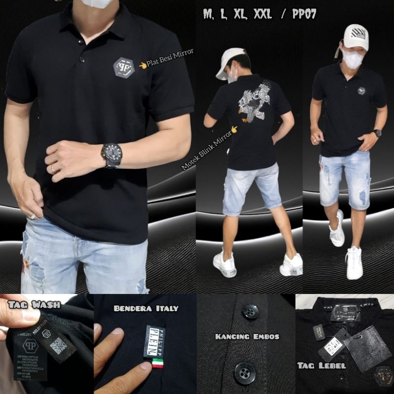 kaos Kerah unisex kaos Polo PP Mirror import (Realpict100%) bahan kaos Tshirt super halus adem nyama