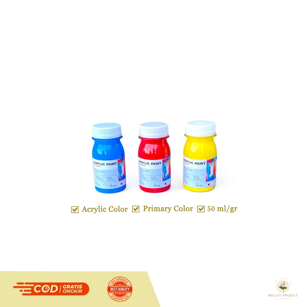 

Cat lukis/akrilik 50ml murah 3 warna primer/dasar