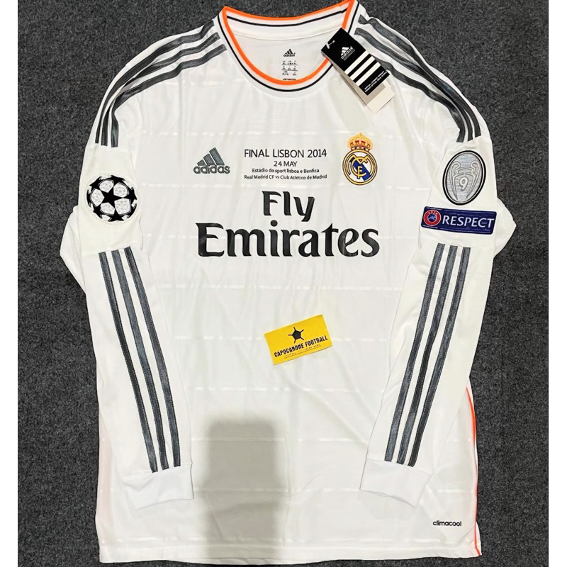 BAJU JERSEY REAL MADRID RETRO 13 14 2013 2014 FINAL LISBON HOME 12 11 2011 2012 panjang Ls longsleev