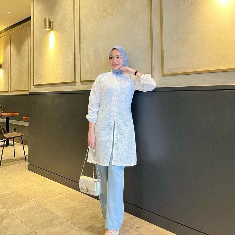 ZEA TUNIK CATTON BORDIR TUNIK KONDANGAN OUTER EMBROIDERY/Tunik Kondangan Outer Tunik/outer Embroider