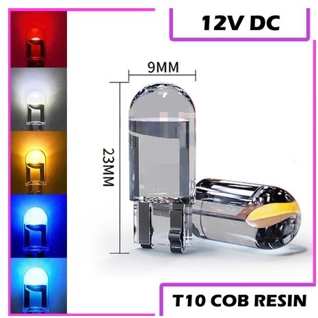 Lampu LED T10 Sein Speedometer Motor Mobil Resin Full Kaca / Lampu LED Dan Sein Motor