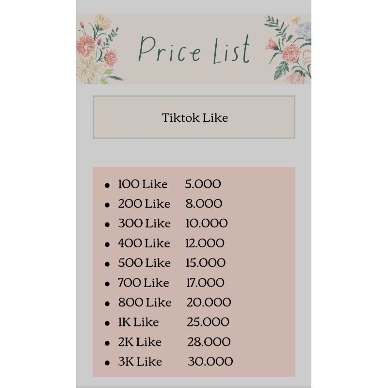 Tiktok Like Murah 100% Permanen